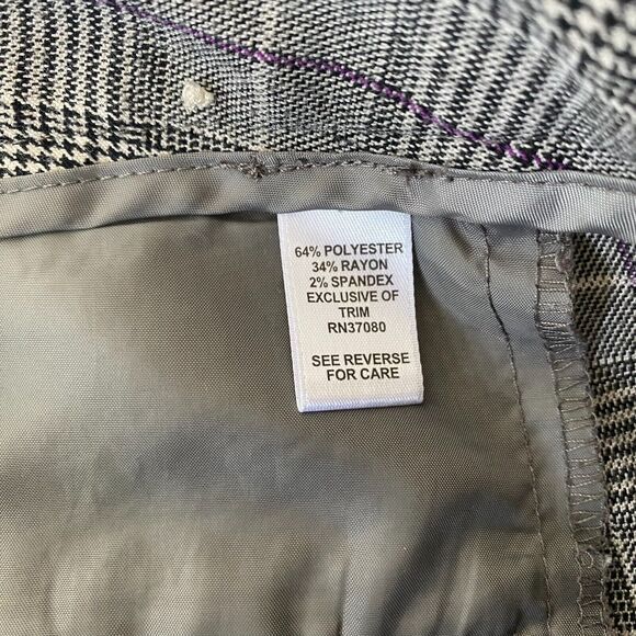 Cato Women's Pants Dress Plaid Gray Wide Leg Mid Rise Size 8 - Picture 12 of 13